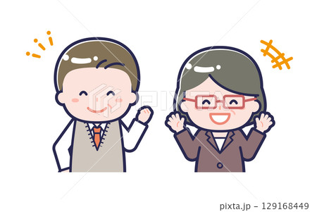中年の会社員/2人組/男女 02 中年の会社員/2人組/男女 02 129168449