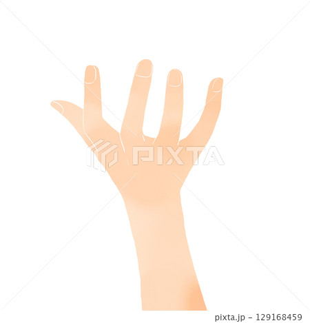 水彩風　開いた手のリアル風イラスト 129168459