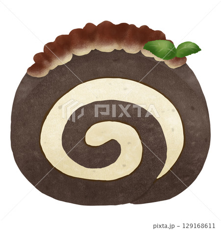 ココアパウダーたっぷりティラミスロールケーキ ココアパウダーたっぷりティラミスロールケーキ 129168611