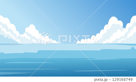 夏の海と入道雲 夏の海と入道雲 129168749
