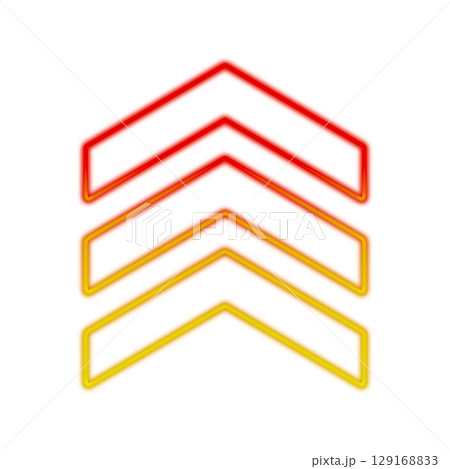 上向き矢印の赤・オレンジグラデーションアウトラインアイコン(透明背景) 上向き矢印の赤・オレンジグラデーションアウトラインアイコン(透明背景) 129168833