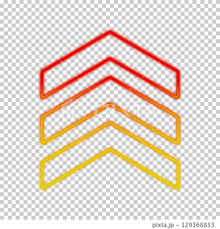 上向き矢印の赤・オレンジグラデーションアウトラインアイコン(透明背景) 上向き矢印の赤・オレンジグラデーションアウトラインアイコン(透明背景) 129168833