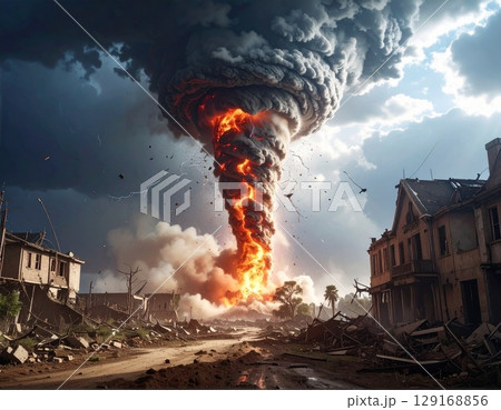 竜巻のエフェクト　イラスト 129168856