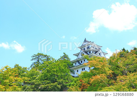 岐阜県郡上市、郡上八幡城の風景 岐阜県郡上市、郡上八幡城の風景 129168880