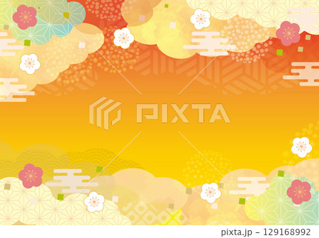 和風のおしゃれなフレーム 129168992