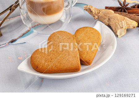 Sweet ginger cookies for snack 129169271
