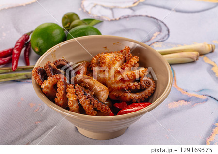 Gourmet grilled octopus with vegetables Gourmet grilled octopus with vegetables 129169375