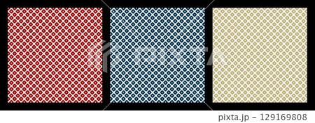 3色の鹿子和柄パターン 129169808