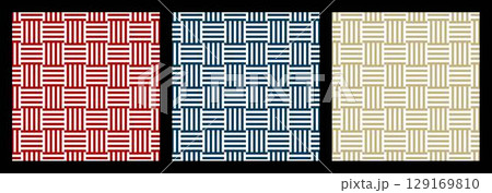 3色の和柄パターン 129169810