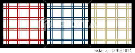 3色の和柄パターン 129169814