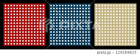 3色の和柄パターン 129169815