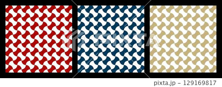 3色の和柄パターン 129169817