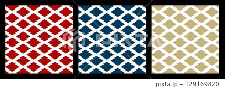 3色の和柄パターン 129169820