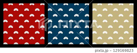 3色の和柄パターン　「松」 129169823