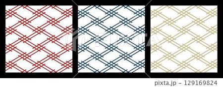 3色の和柄パターン井筒 129169824