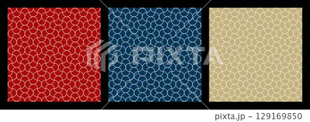 3色の銀杏和柄パターン 3色の銀杏和柄パターン 129169850