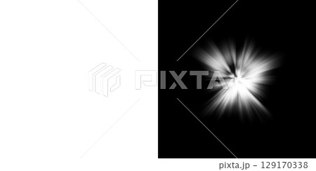 左半分が透明背景、右半分が黒背景の爆発と放射光エフェクトセット 左半分が透明背景、右半分が黒背景の爆発と放射光エフェクトセット 129170338