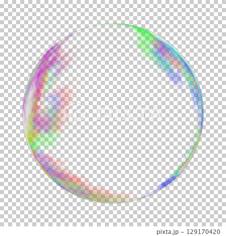 背景透明の虹色シャボン玉 129170420