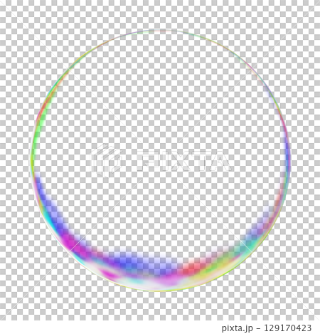 背景透明の虹色シャボン玉 129170423
