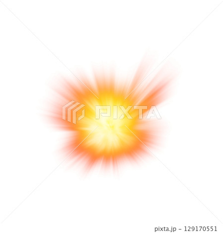 背景透明の赤い爆発エフェクト 129170551