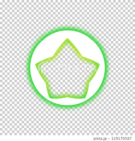 Green neon star icon (transparent background) Green neon star icon (transparent background) 129170587