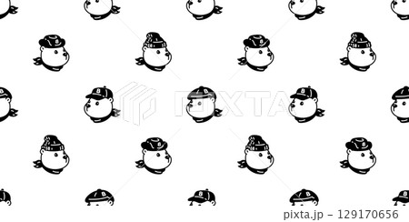bear seamless pattern polar bear cap hat scarf vector cartoon doodle teddy tile background gift wrapping paper repeat wallpaper illustration design 129170656