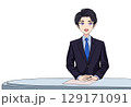男性ニュースキャスター 129171091