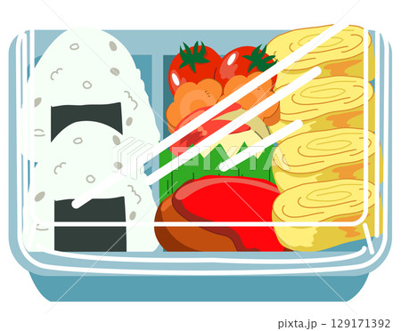 kawaii style japanese bento box in clean food packaging kawaii style japanese bento box in clean food packaging 129171392
