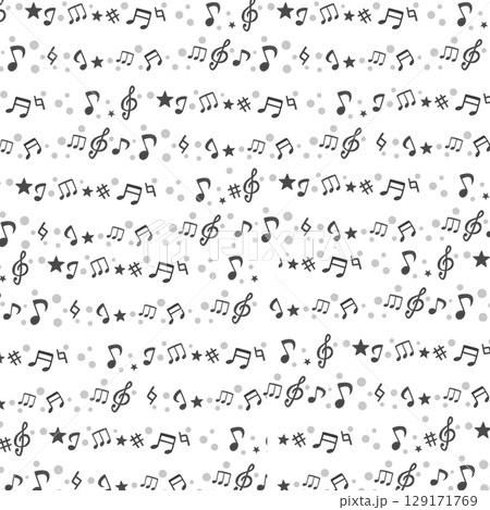 かわいい音符のカラフルイラスト 129171769