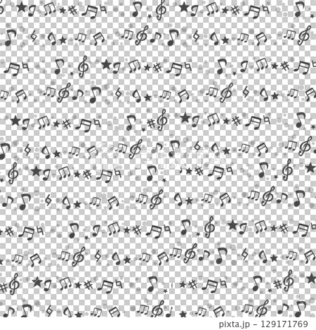 かわいい音符のカラフルイラスト 129171769