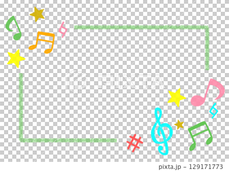 Colorful illustration of cute musical notes 129171773