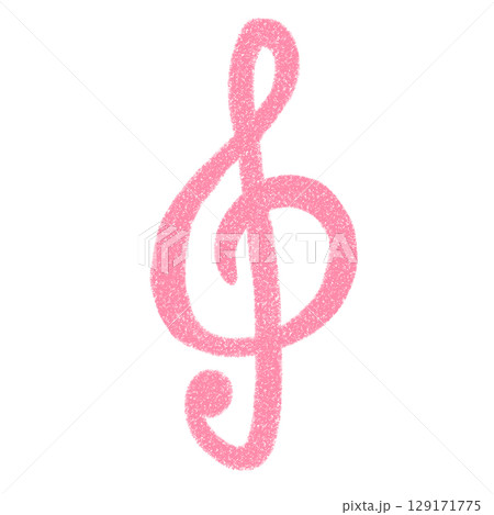 かわいい音符のカラフルイラスト 129171775
