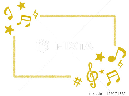 かわいい音符のカラフルイラスト かわいい音符のカラフルイラスト 129171782