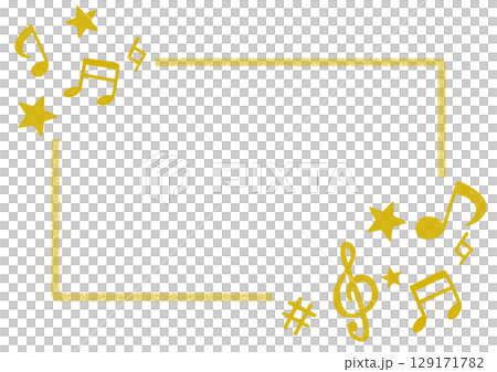 かわいい音符のカラフルイラスト かわいい音符のカラフルイラスト 129171782