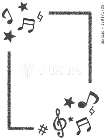 かわいい音符のカラフルイラスト 129171785