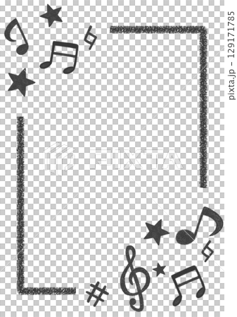 かわいい音符のカラフルイラスト 129171785