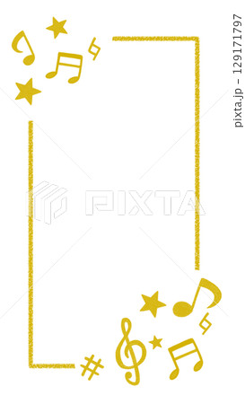 かわいい音符のカラフルイラスト かわいい音符のカラフルイラスト 129171797