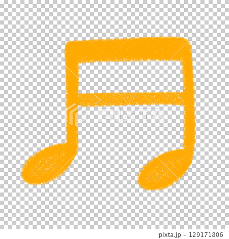 かわいい音符のカラフルイラスト 129171806