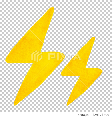 Simple watercolor illustration of lightning Simple watercolor illustration of lightning 129171899