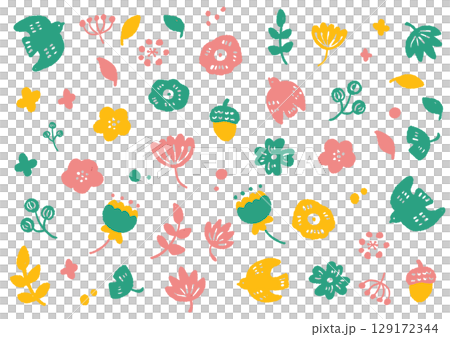 手繪斯堪的納維亞風格秋季插畫集 手繪斯堪的納維亞風格秋季插畫集 129172344