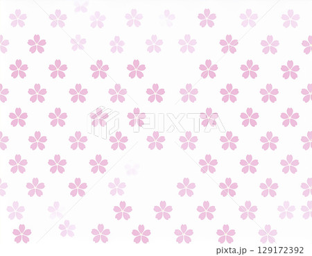 和紙のテクスチャのイメージ素材　サクラの花柄　ピンク色 129172392