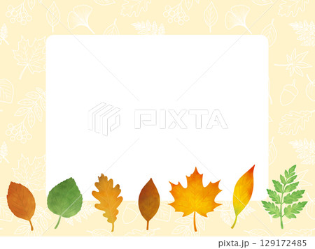 カラフルな葉っぱのフレーム　D-3 129172485
