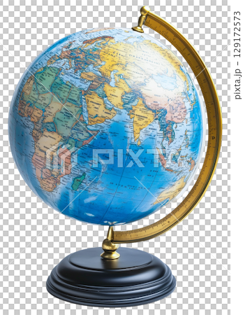 Globe world model isolated on white background png transparent clipart. 129172573
