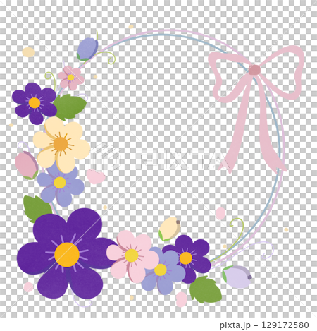floral frame with flowersのイラスト素材 [129172580] - PIXTA