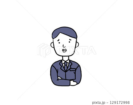 腕組みする会社員 腕組みする会社員 129172998