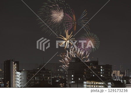 夜空に咲く大輪の花火 夜空に咲く大輪の花火 129173236