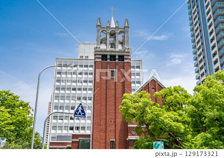 日本基督教団 神戸栄光教会(赤煉瓦の教会)尖塔 神戸市中央区下山手通 日本基督教団 神戸栄光教会(赤煉瓦の教会)尖塔 神戸市中央区下山手通 129173321