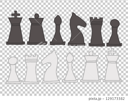 黑白棋子並排排列的插圖 129173382