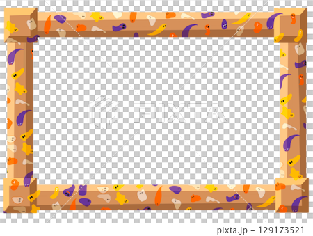 Wooden frame with ghost pattern Wooden frame with ghost pattern 129173521