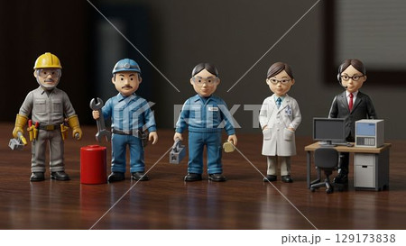 いろんな職業のカプセルトイフィギュア 129173838